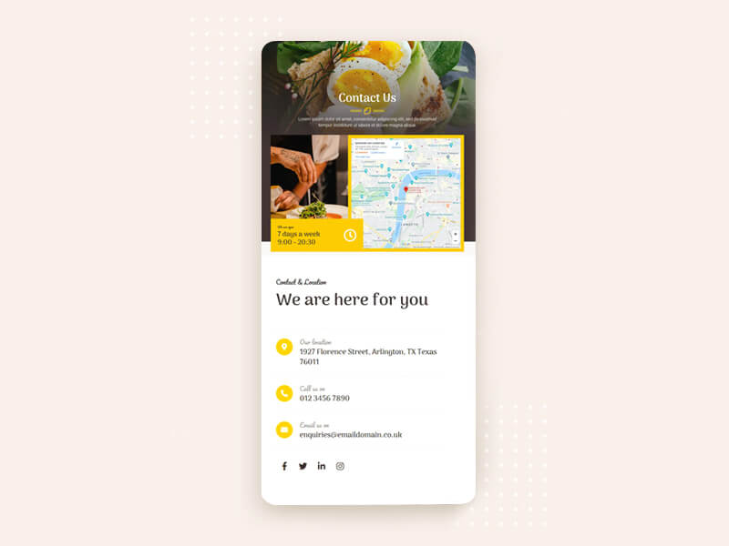 Restaurant Info on Restaurant Mobile app